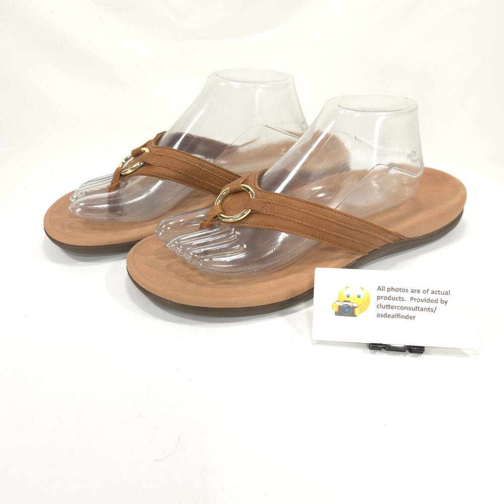 Vionic Aloe Casual Thong Flip Flop Sandals Womens Size 10 TVW5365 Tan
